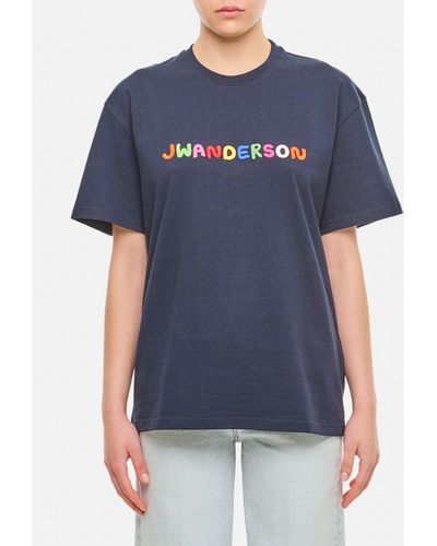 JW Anderson X Clay T-shirt Unisex Logo Ricamato - Blu