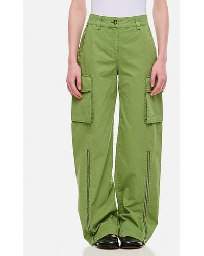 Stella McCartney Pantaloni Cargo Con Zip - Verde