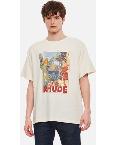 Rhude T-SHIRT IN COTONE STAMPATO - Rosso