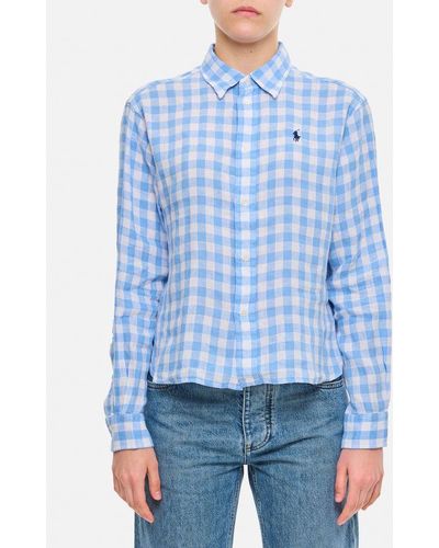 Polo Ralph Lauren Camicia In Lino - Blu