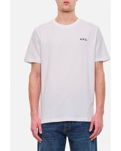 A.P.C. Wave T-shirt In Cotone - Bianco