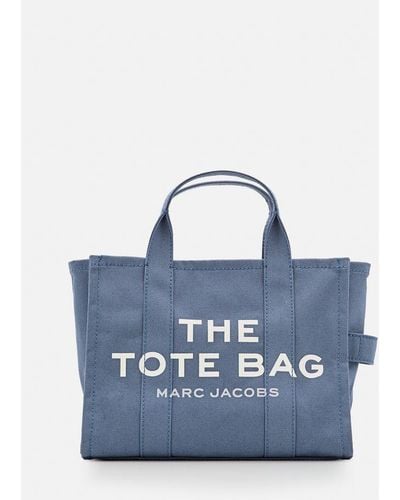 Marc Jacobs The Tote Bag Media In Canvas - Blu
