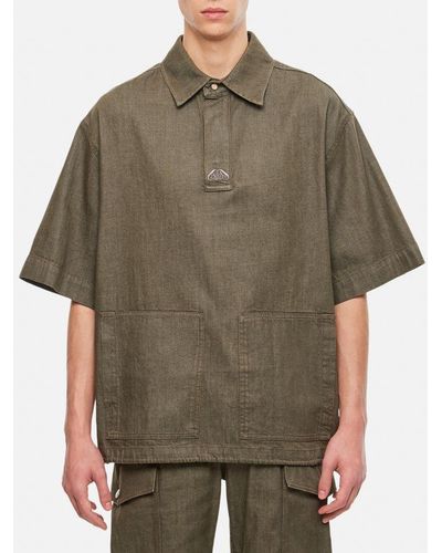 Alexander McQueen Camicia In Cotone Denim - Verde