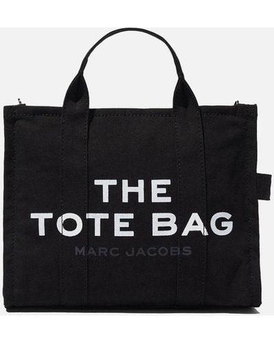 Marc Jacobs The Tote Bag Media In Canvas - Nero