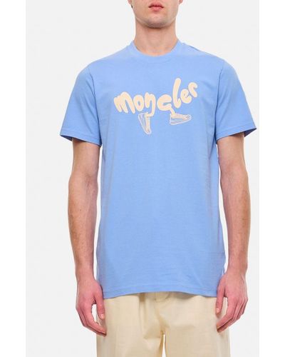 Moncler T-shirt Con Stampa - Blu