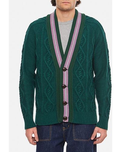 Backsideclub Cardigan Cable Knit - Verde