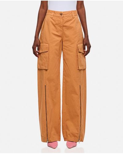 Stella McCartney Pantalone Cargo Con Zip Frontale - Arancione