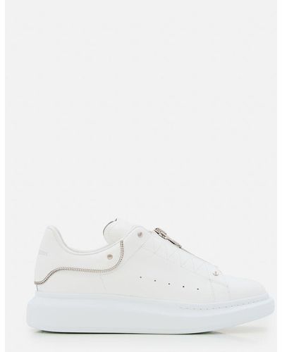 Alexander McQueen Leather Sneakers - Bianco
