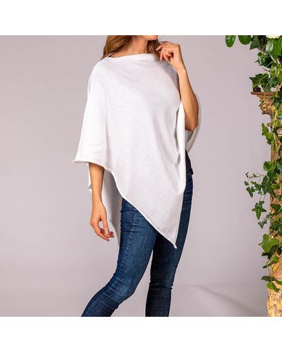 Black White Cotton And Cashmere Poncho