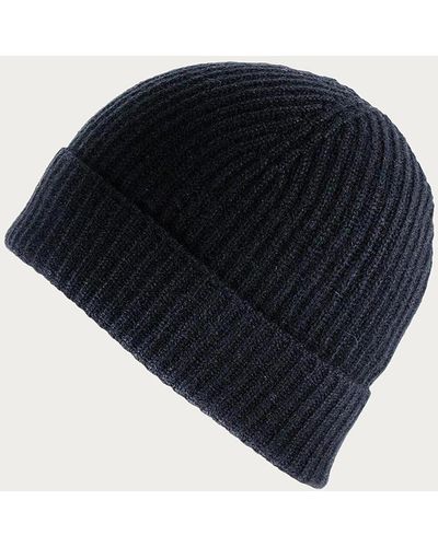 Black Cashmere Beanie Hat - Black
