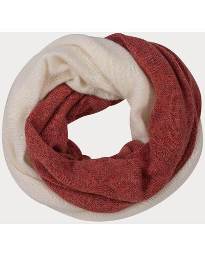 Black Berry And Cream Cashmere Snood - Red