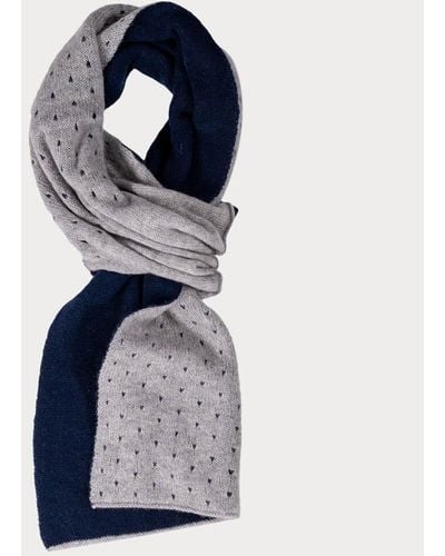Black Spotted Double Faced Cashmere Neck Warmer - Blue
