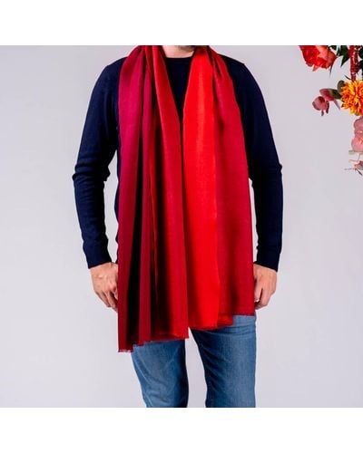 Black Cardinal Reds Silk And Wool Scarf