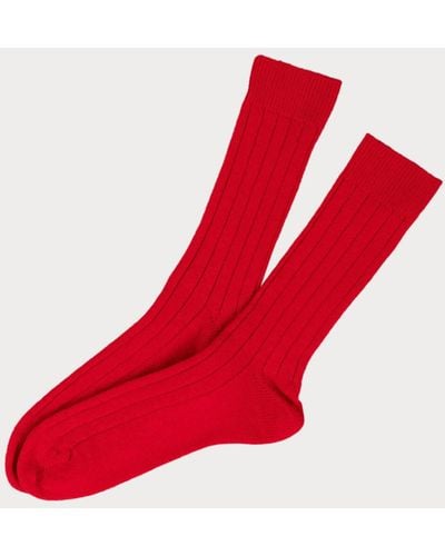 Black Men's Regal Red Cashmere Socks