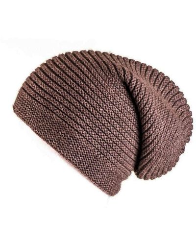 Black Chocolate Brown Cashmere Slouch Beanie Hat