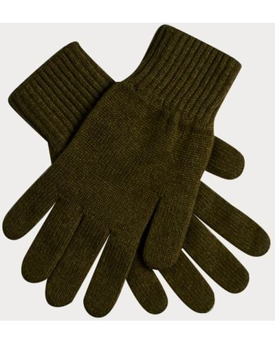 Black Men's Highland Green Cashmere Gloves