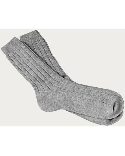 Black Men's Light Grey Cashmere Socks