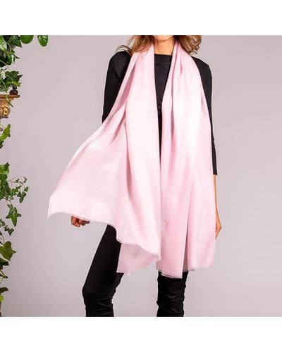 Black Pastel Pink Cashmere And Silk Wrap