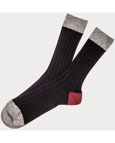 Black , Gray And Burgundy Cashmere Socks