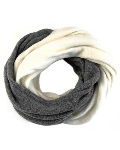 Black Ivory And Warm Gray Cashmere Knit Snood