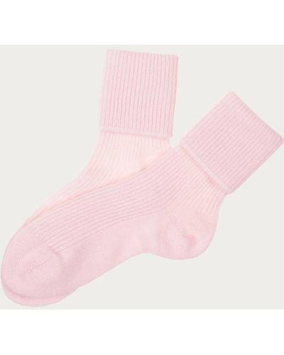 Black Barely Pink Cashmere Bed Socks