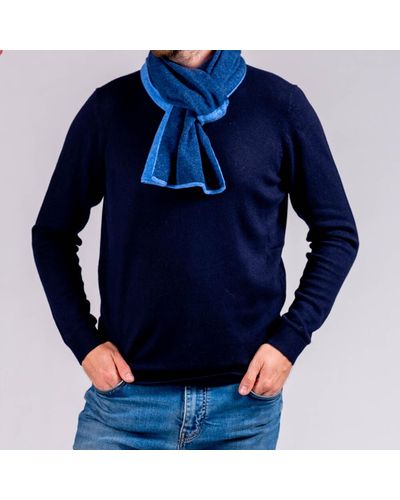 Black Two Tone Denim Blue Double Faced Cashmere Neck Warmer