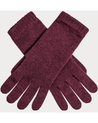 Black Ladies Purple Cashmere Gloves