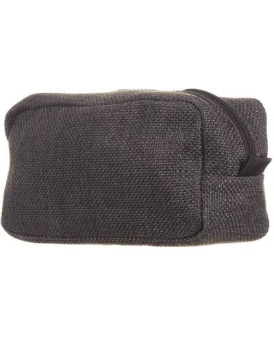 Black Men's Anthracite Tweed Wash Bag - Grey