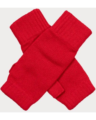 Black Ladies Ruby Red Cashmere Mittens