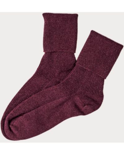Black Ladies Purple Cashmere Socks