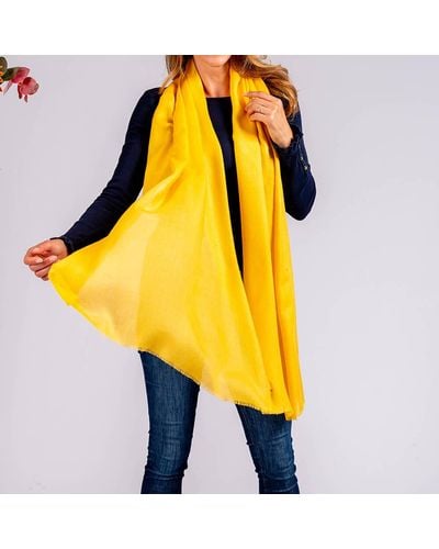 Black Honey Yellow Cashmere And Silk Wrap