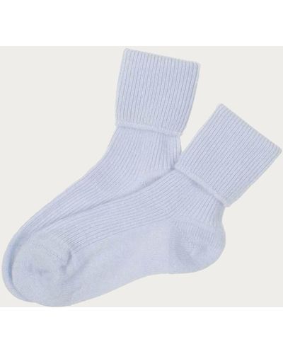 Black Barely Blue Cashmere Bed Socks