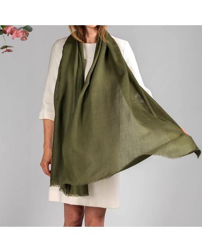 Black Olive Tree Cashmere And Silk Wrap - Brown