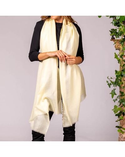 Black Pastel Yellow Cashmere And Silk Wrap
