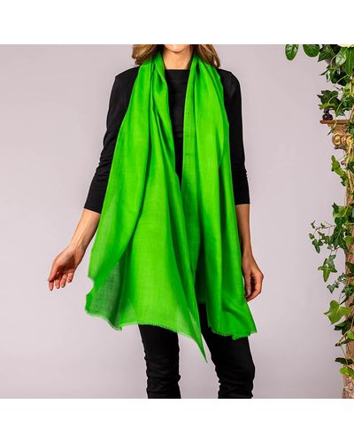 Black Garnet Green Cashmere And Silk Wrap
