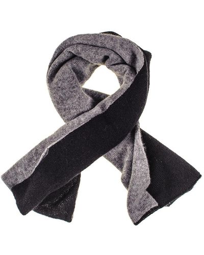 Black And Gray Double Faced Cashmere Neck Warmer