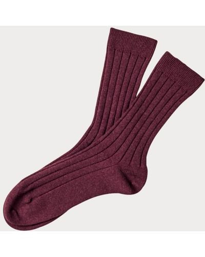 Black Men's Purple Cashmere Socks