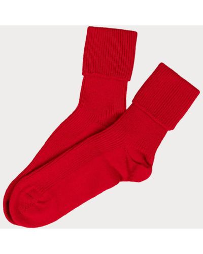 Black Ladies Ruby Red Cashmere Socks