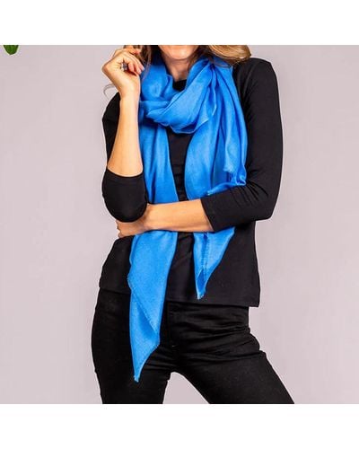 Black Little Boy Blue Shaded Cashmere And Silk Wrap