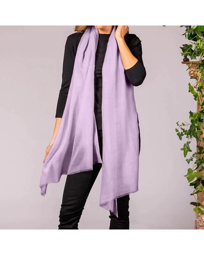 Black Pastel Lilac Cashmere And Silk Wrap - Purple