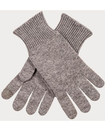 Black Men's Grey Touch Screen Cashmere Gloves