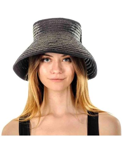 Black Bow Straw Sun Hat - Black