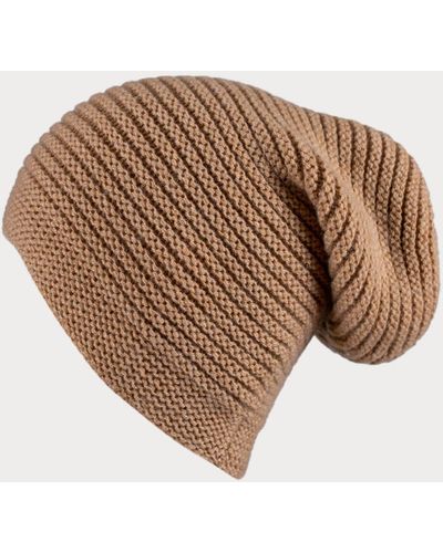 Black Pre Order - Honey Brown Cashmere Slouch Beanie