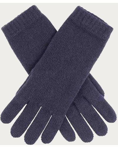 Black Ladies' Navy Blue Cashmere Gloves
