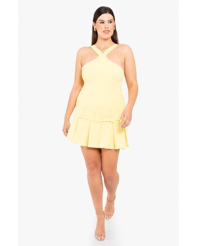 Black Halo Adalyn Mini Dress - Yellow