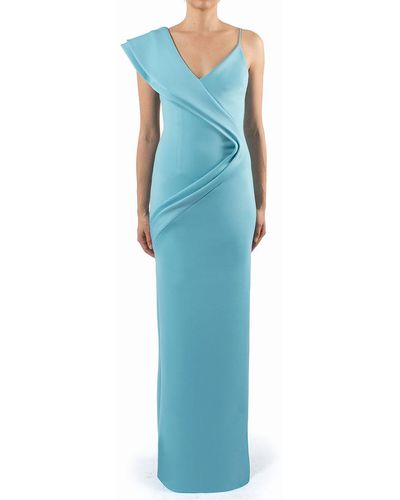 Black Halo Waterspout Katrice Gown - Eve Ss - Blue