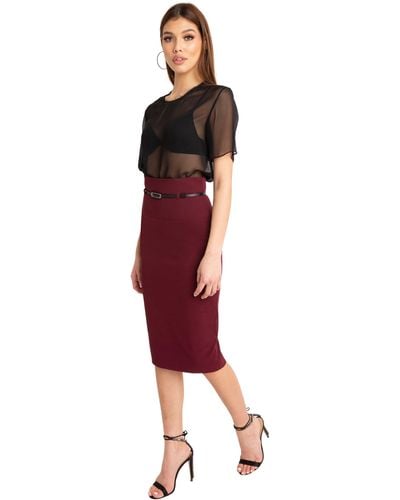 Black Halo The Classic Jackie O Skirt - Red