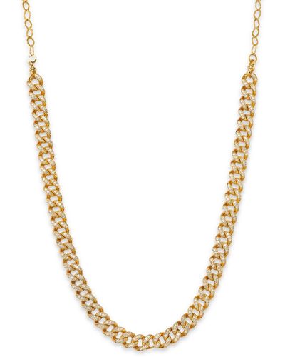 Bloomingdale's Diamond Cuban Link Choker Necklace In 14k Yellow Gold - Metallic
