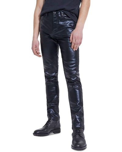 The Kooples Slim Fit Coated Denim Jeans In Black - Blue