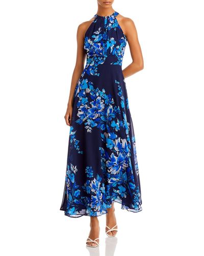 Eliza J Floral Print Maxi Dress - Blue